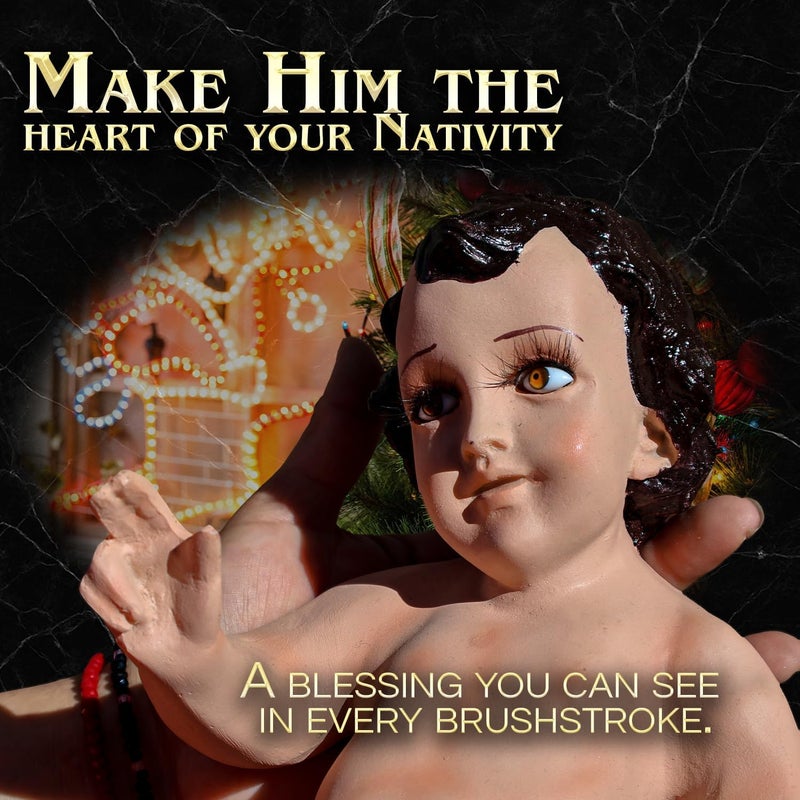 Nuestra Fe Baby Jesus figure nativity HandMade in Mexico - Niño dios for nacimiento de jesus para navidad - Christmas Baby Jesus for nativity scene - baby jesus doll - manger ornament not included - little jesus - Image 3